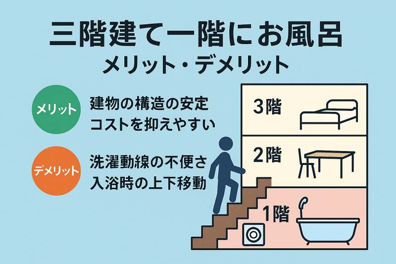 三階建て一階にお風呂を置く間取りの基本