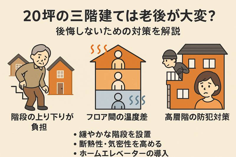 20坪の三階建て、老後の生活における懸念点