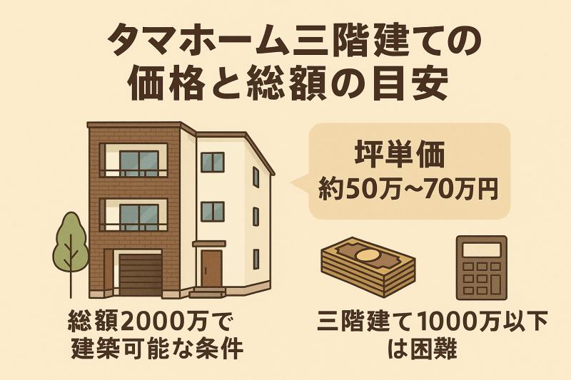 タマホーム三階建ての価格と総額の目安
